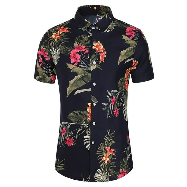 Hawaiian Shirt Men Short Sleeve Printed Turn-Down Collar T-Shirt Tops Hawaiian Shirt Men Short Sleeve Printed Turn-Down Collar T-Shirt Tops